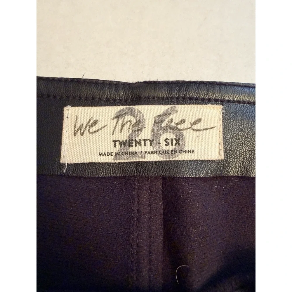 Free People We The Free Women's Size 27 Black Vegan Leather Pants 29